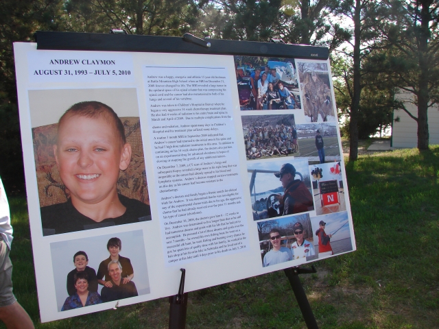 A picture and story board about Andrew.