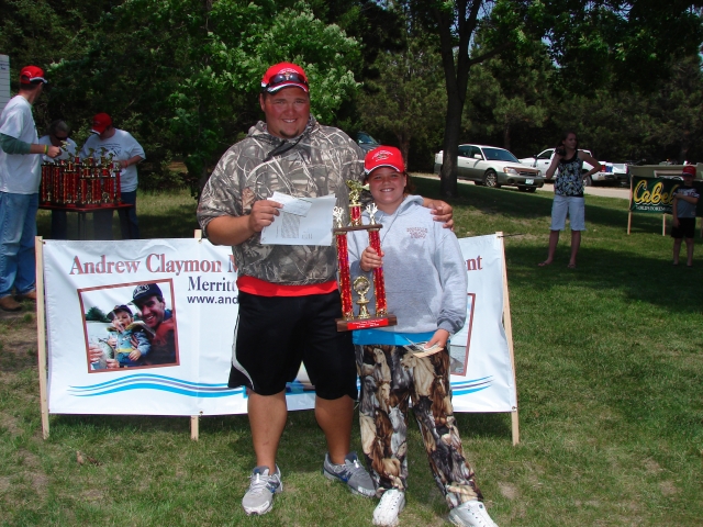First place winners in the 10 and under age group - Darren Vacek and Kayla Bales.  They also won biggest northern pike and biggest overall fish!