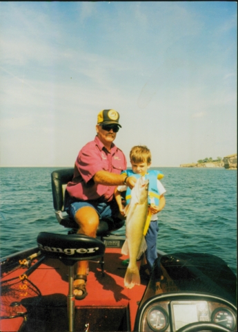Andrew (4 years old) and Dan Ferguson at Lake Mac.
