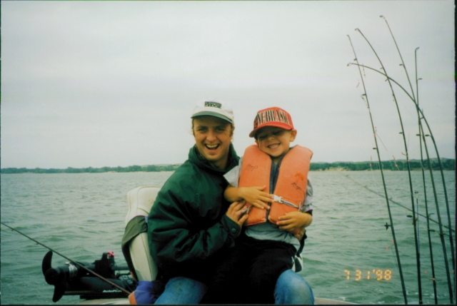 Andrew and Uncle Jimmy enjoying their fishing time together.
