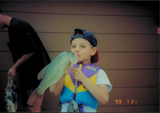 I guess 5 year olds dont know not to kiss the fish.